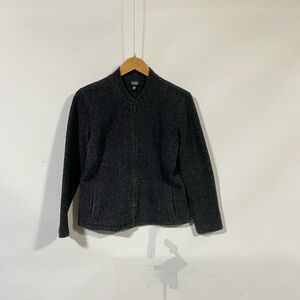 Eileen Fisher Black Zip-Up Cardigan